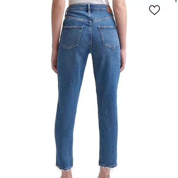 Calvin Klein High Rise Straight Distressed Medium Wash Jeans 26 Button Fly - Picture 2 of 8